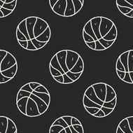 doodle basketball seamless pattern background N2