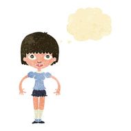 cartoon girl with thought bubble N4
