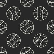 Doodle Tennis seamless pattern background N2