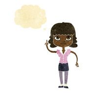 cartoon woman with idea thought bubble N48