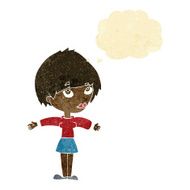cartoon woman with open arms thought bubble N19