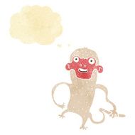 cartoon monkey with thought bubble N6
