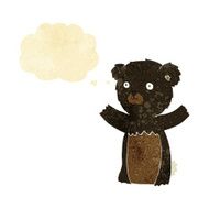 cute cartoon black bear with thought bubble N14