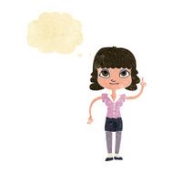 cartoon woman with idea thought bubble N49