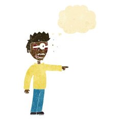 cartoon man with popping out eyes thought bubble N3