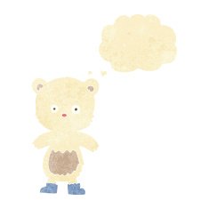 cartoon polar bear cub with thought bubble N5