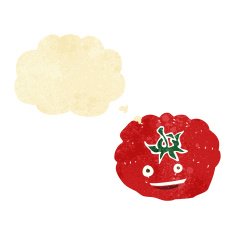cartoon tomato with thought bubble N6