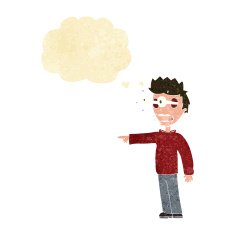 cartoon man with popping out eyes thought bubble N4