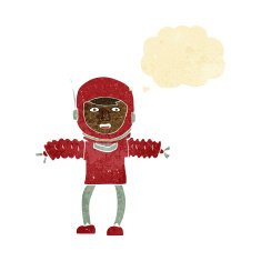 cartoon astronaut with thought bubble N3