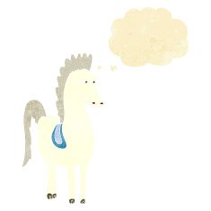 cartoon horse with thought bubble N2