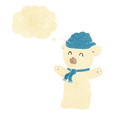 cartoon cute polar bear with thought bubble N4