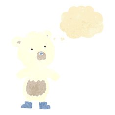 cartoon cute little bear with thought bubble N4