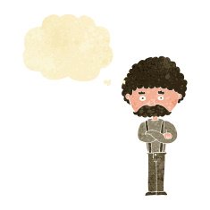 cartoon old man with thought bubble N3