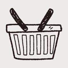 doodle shopping basket N14