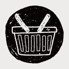 doodle shopping basket N19