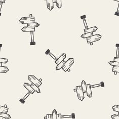 doodle signs seamless pattern background N3