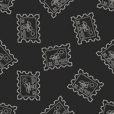 doodle stamp seamless pattern background N3