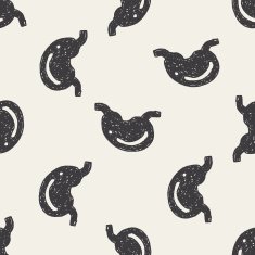 Doodle Stomach seamless pattern background N2