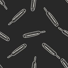 doodle thermometer seamless pattern background