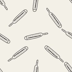 doodle thermometer seamless pattern background N2