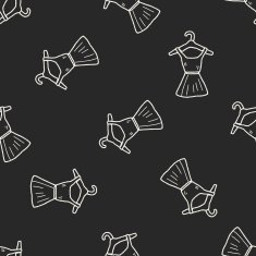 dress doodle drawing seamless pattern background N2