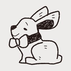 easter bunny doodle N19