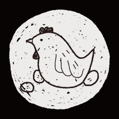 Easter egg and chicken doodle N6