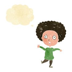 cartoon startled person with thought bubble N2