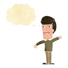 cartoon angry man with thought bubble N15