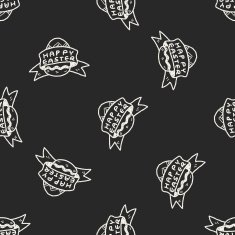 Easter egg doodle seamless pattern background N16