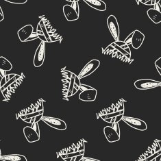 Easter egg doodle seamless pattern background N17