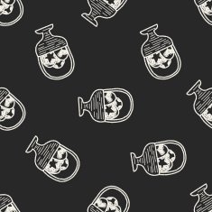 Easter egg doodle seamless pattern background N18