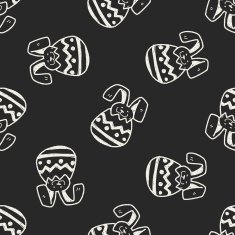 Easter egg doodle seamless pattern background N20