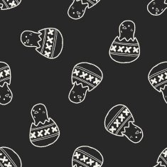 Easter egg doodle seamless pattern background N21