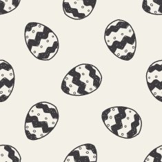 Easter egg doodle seamless pattern background N25