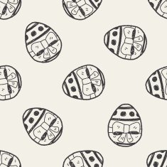Easter egg doodle seamless pattern background N26