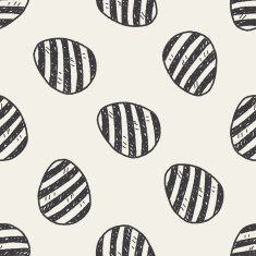 Easter egg doodle seamless pattern background N28
