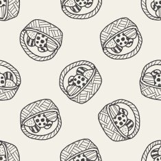 Easter egg doodle seamless pattern background N33