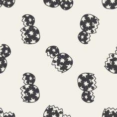 Easter egg doodle seamless pattern background N34
