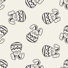 Easter egg doodle seamless pattern background N43