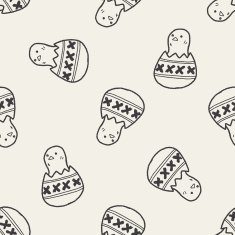 Easter egg doodle seamless pattern background N44