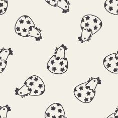 Easter egg doodle seamless pattern background N46