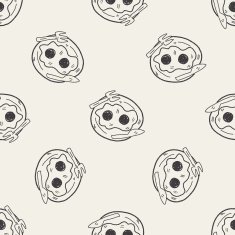 egg doodle seamless pattern background N2