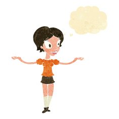 cartoon woman with arms spread wide thought bubble N2