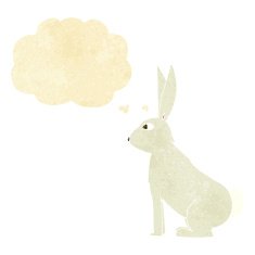 cartoon rabbit with thought bubble N7