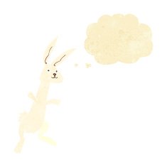 cartoon rabbit with thought bubble N9