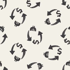exchange money doodle seamless pattern background