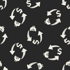 exchange money doodle seamless pattern background N2
