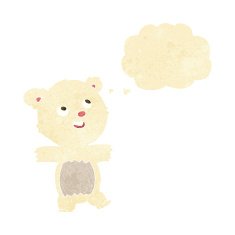cartoon polar bear with thought bubble N5