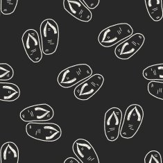 Flip flop doodle seamless pattern background